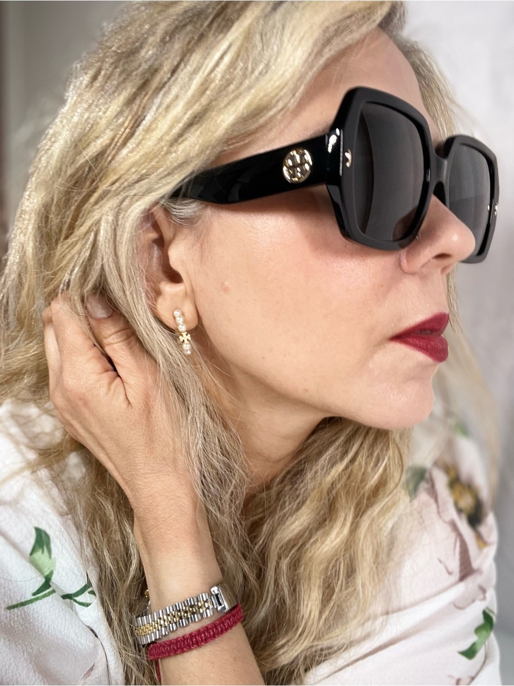 NWOT Tory Burch Miller Square Full Fit Black / Black Sunglasses TY7191F